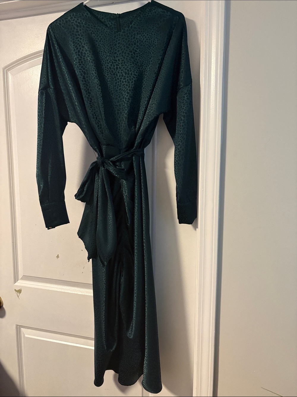 Silky belted dress